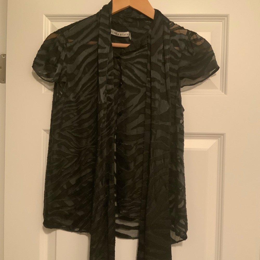 Alice and Olivia Zebra Print Blouse